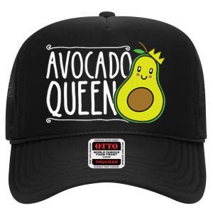 Avocado Queen Funny Avocado Lover Women Girl Avocado High Crown Mesh Back Trucker Hat