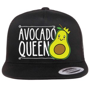 Avocado Queen Funny Avocado Lover Women Girl Avocado Flat Bill Trucker Hat