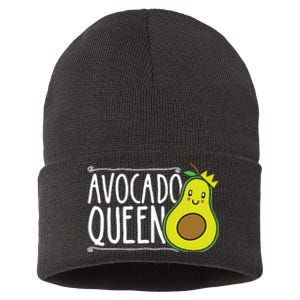 Avocado Queen Funny Avocado Lover Women Girl Avocado Sustainable Knit Beanie