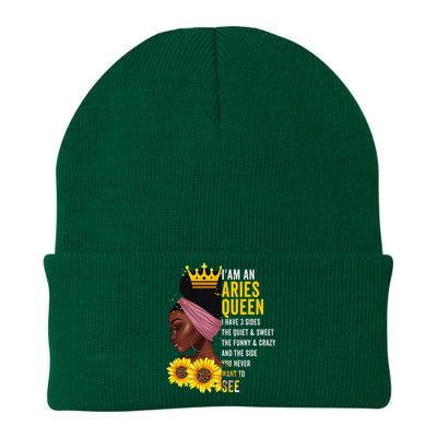 Aries Queen I have 3 Sides Funny April Wo Birthday Knit Cap Winter Beanie