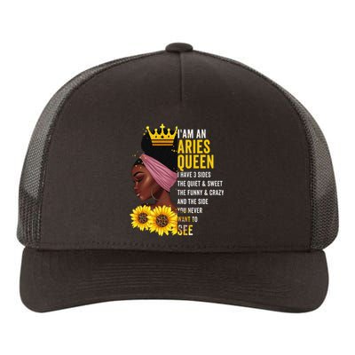 Aries Queen I have 3 Sides Funny April Wo Birthday Yupoong Adult 5-Panel Trucker Hat