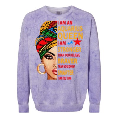 Aquarius queen I am stronger birthday gift Aquarius zodiac Colorblast Crewneck Sweatshirt