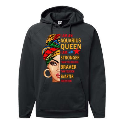 Aquarius queen I am stronger birthday gift Aquarius zodiac Performance Fleece Hoodie