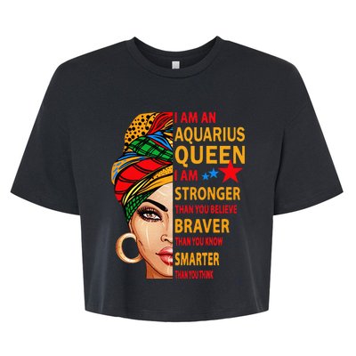 Aquarius queen I am stronger birthday gift Aquarius zodiac Bella+Canvas Jersey Crop Tee