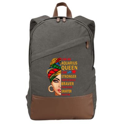 Aquarius queen I am stronger birthday gift Aquarius zodiac Cotton Canvas Backpack