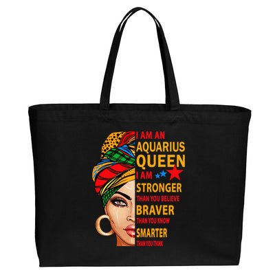 Aquarius queen I am stronger birthday gift Aquarius zodiac Cotton Canvas Jumbo Tote