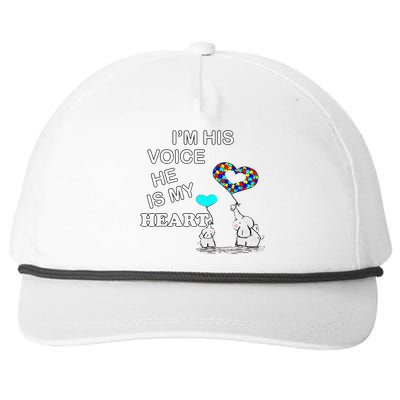 Autism Quote I'm His Voice Support & Awareness Autistic Snapback Five-Panel Rope Hat