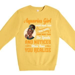 Aquarius Queen January And February Birthday Zodiac Sign Cute Gift Premium Crewneck Sweatshirt