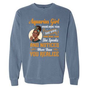 Aquarius Queen January And February Birthday Zodiac Sign Cute Gift Garment-Dyed Sweatshirt