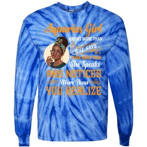 Aquarius Queen January And February Birthday Zodiac Sign Cute Gift Tie-Dye Long Sleeve Shirt