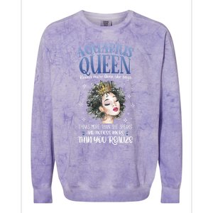 Aquarius Queen Knows More Than She Says Gift Colorblast Crewneck Sweatshirt