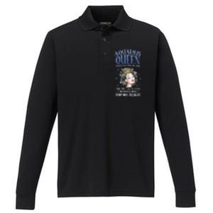 Aquarius Queen Knows More Than She Says Gift Performance Long Sleeve Polo