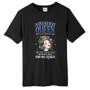 Aquarius Queen Knows More Than She Says Gift Tall Fusion ChromaSoft Performance T-Shirt