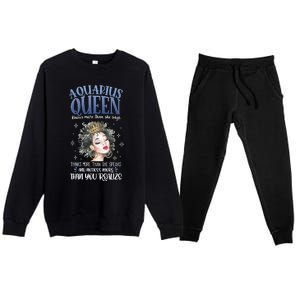 Aquarius Queen Knows More Than She Says Gift Premium Crewneck Sweatsuit Set