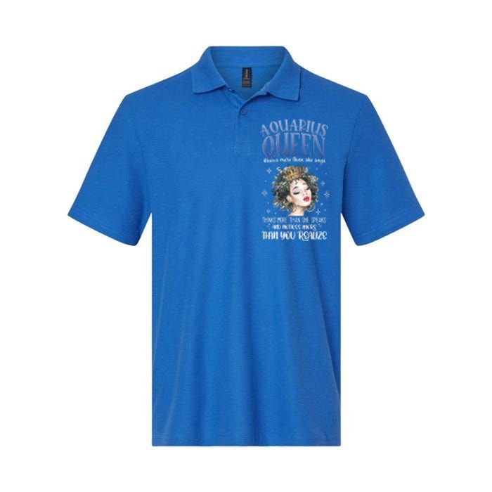 Aquarius Queen Knows More Than She Says Gift Softstyle Adult Sport Polo