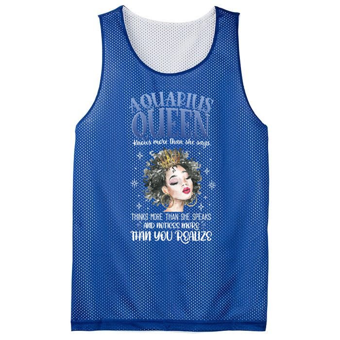 Aquarius Queen Knows More Than She Says Gift Mesh Reversible Basketball Jersey Tank