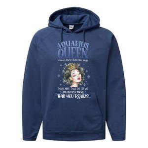 Aquarius Queen Knows More Than She Says Gift Performance Fleece Hoodie