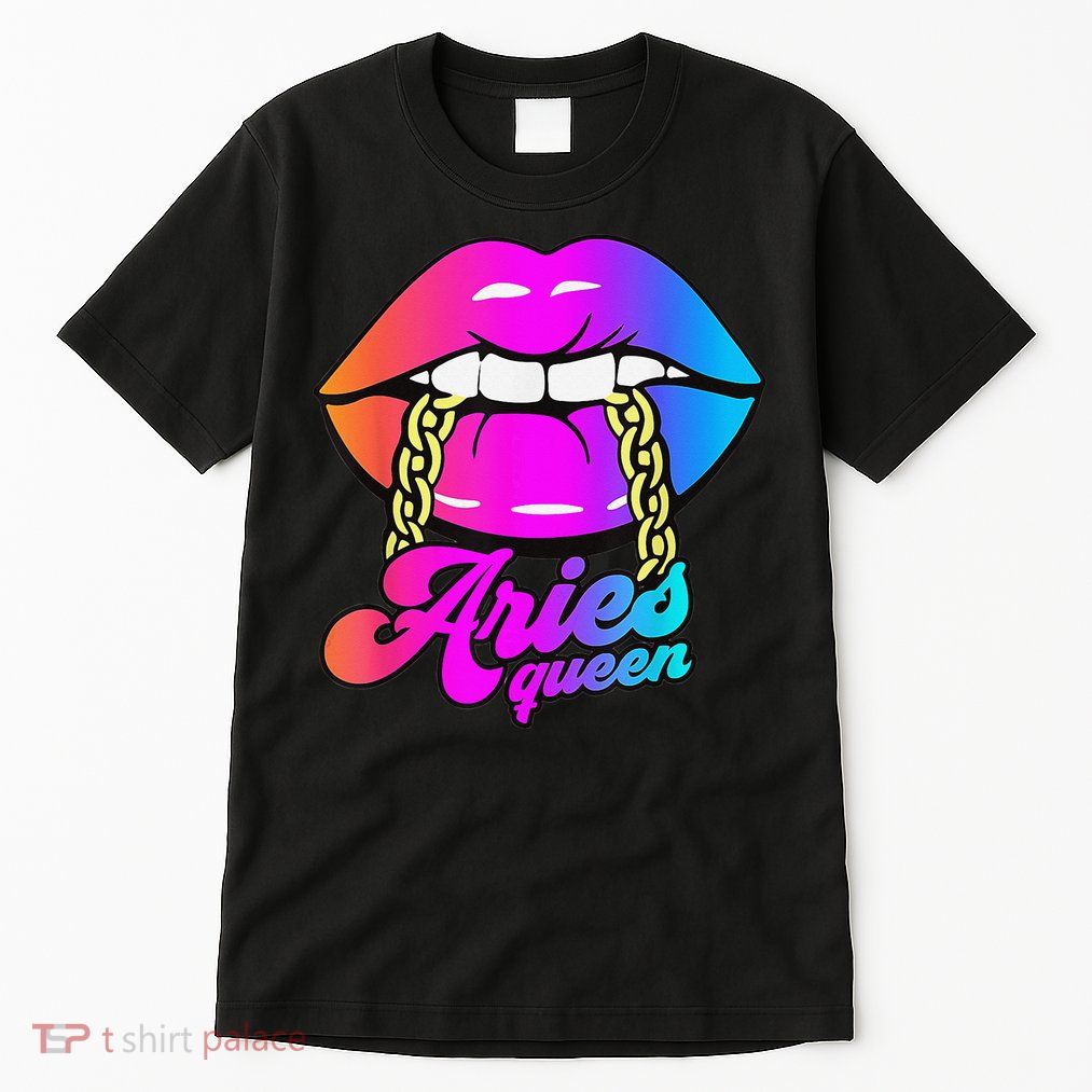 Aries Queen Lips Zodiac Horoscope Wo Birthday Tall T-Shirt