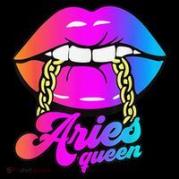 Aries Queen Lips Zodiac Horoscope Wo Birthday Tall T-Shirt