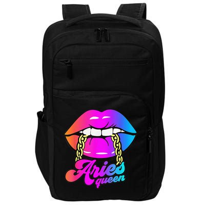 Aries Queen Lips Zodiac Horoscope Wo Birthday Impact Tech Backpack
