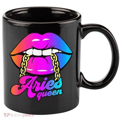 Aries Queen Lips Zodiac Horoscope Wo Birthday 11oz C Handle Ceramic Mug