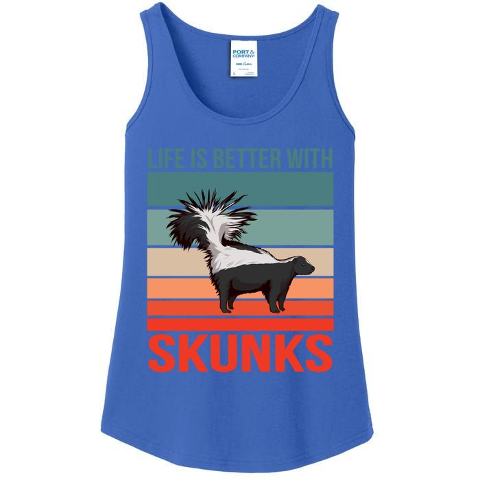 Animal Quote Life Is Better With Skunks Gift Ladies Essential Tank