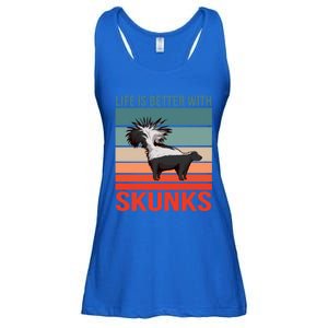 Animal Quote Life Is Better With Skunks Gift Ladies Essential Flowy Tank