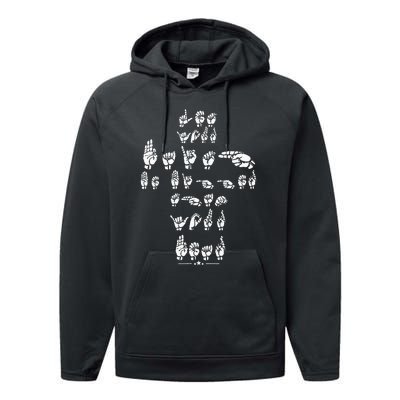 Asl Quote Let Your Faith Be Bigger Than Your Fear Performance Fleece Hoodie