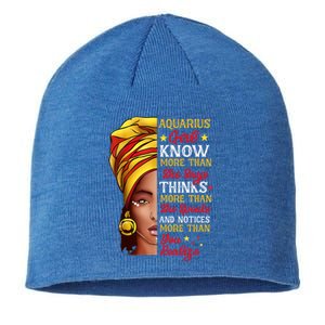 Aquarius Queen Melanin Afro Queen Black Zodiac Birthday Gift Sustainable Beanie