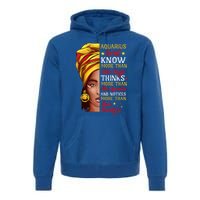 Aquarius Queen Melanin Afro Queen Black Zodiac Birthday Gift Premium Hoodie