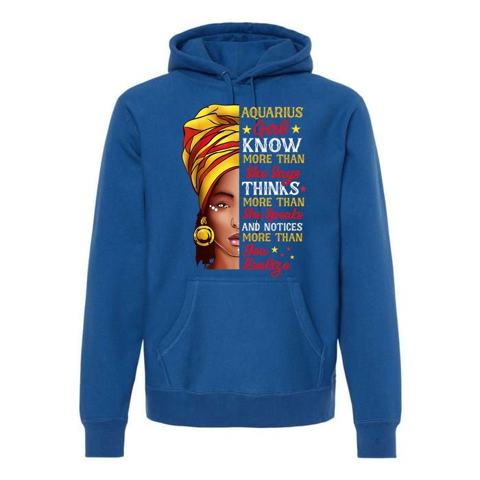 Aquarius Queen Melanin Afro Queen Black Zodiac Birthday Gift Premium Hoodie