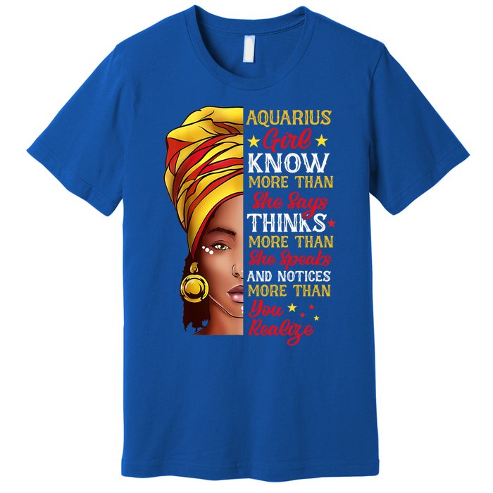 Aquarius Queen Melanin Afro Queen Black Zodiac Birthday Gift Premium T-Shirt