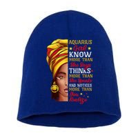 Aquarius Queen Melanin Afro Queen Black Zodiac Birthday Gift Short Acrylic Beanie