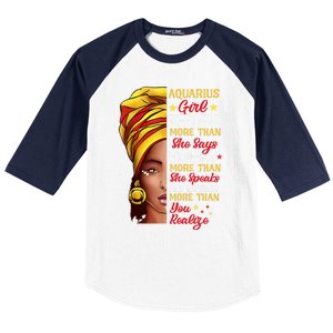 Aquarius Queen Melanin Afro Queen Black Zodiac Birthday Gift Baseball Sleeve Shirt