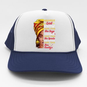 Aquarius Queen Melanin Afro Queen Black Zodiac Birthday Gift Trucker Hat