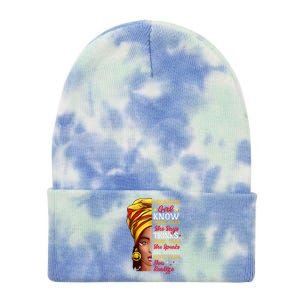 Aquarius Queen Melanin Afro Queen Black Zodiac Birthday Gift Tie Dye 12in Knit Beanie