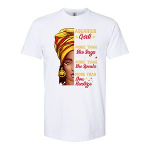 Aquarius Queen Melanin Afro Queen Black Zodiac Birthday Gift Softstyle CVC T-Shirt