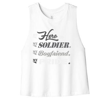 Army Quotes Military Proud Army Friend Friend Cool Gift Women's Racerback Cropped Tank