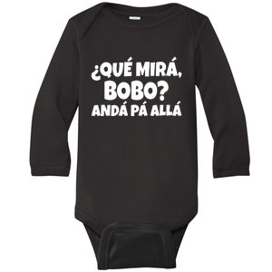 Argentina Qué Miras Bobo Qué Mira Bobo Baby Long Sleeve Bodysuit