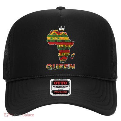 African Queen Map Kente High Crown Mesh Back Trucker Hat