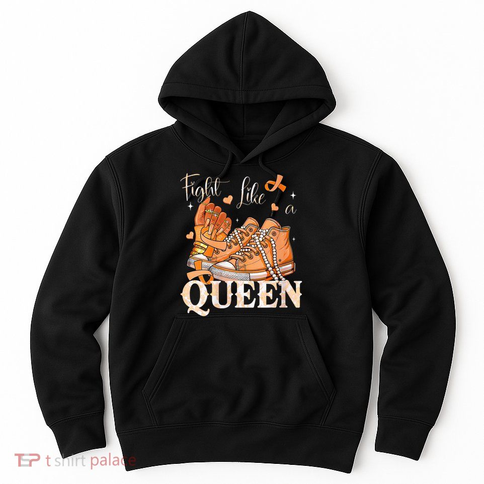 Afro Queen Multiple Sclerosis Survivor Orange Ribbon Hoodie