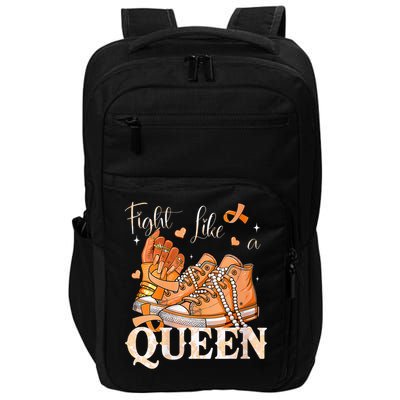 Afro Queen Multiple Sclerosis Survivor Orange Ribbon Impact Tech Backpack
