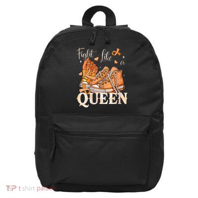 Afro Queen Multiple Sclerosis Survivor Orange Ribbon 16 in Basic Backpack