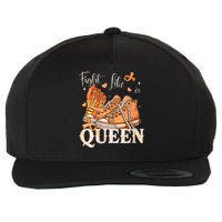 Afro Queen Multiple Sclerosis Survivor Orange Ribbon Wool Snapback Cap