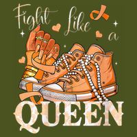 Afro Queen Multiple Sclerosis Survivor Orange Ribbon V-Neck T-Shirt