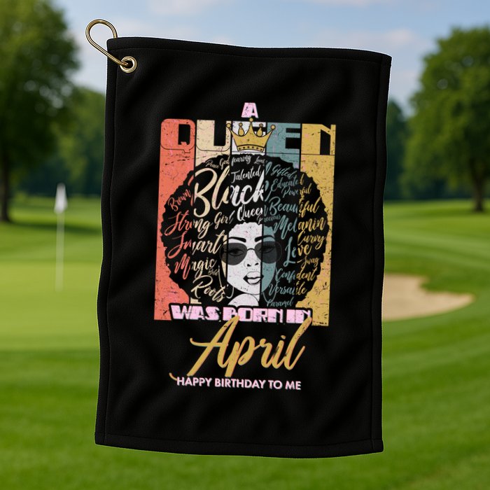 A Queen Was Born In April Golf Towel