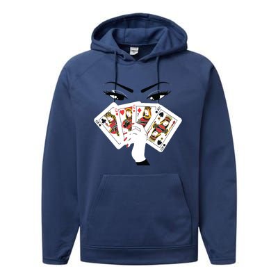 All Queens Playing Her Hand Performance Fleece Hoodie