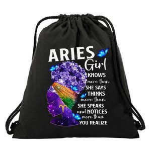 Aries Queen Sweet As Candy Birthday Gift For Black Wo Drawstring Bag