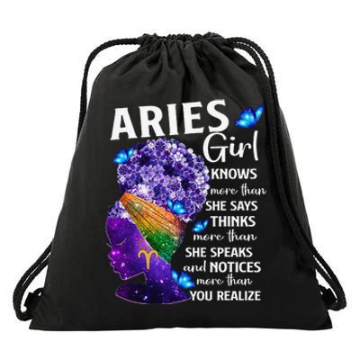 Aries Queen Sweet As Candy Birthday Gift For Black Wo Drawstring Bag