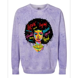 African Queen Strong Black History Month Proud Funny Gift Colorblast Crewneck Sweatshirt